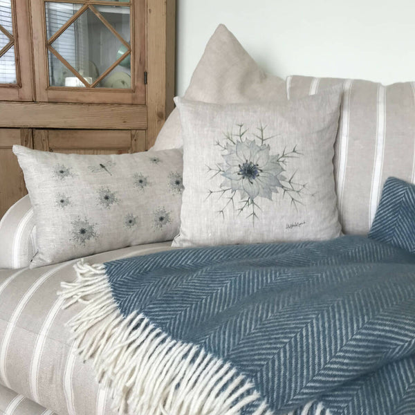 Linen Love-in-a-Mist Cushion