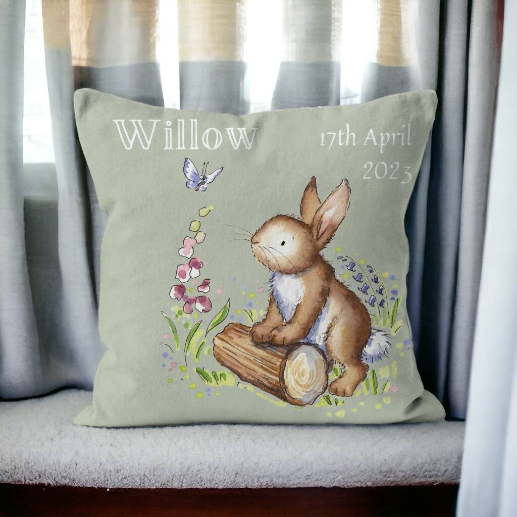 Personalised Woodland Rabbit Cushion