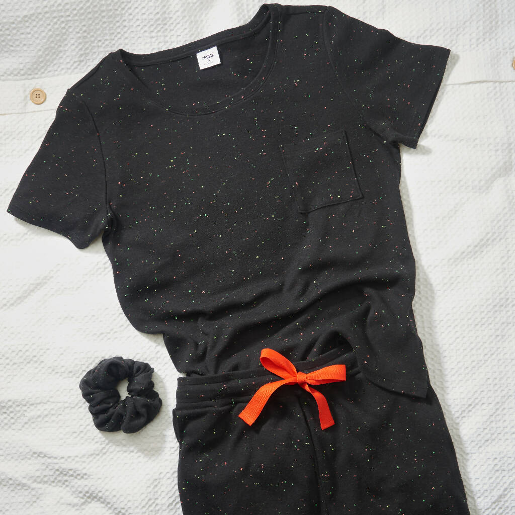 Confetti T-Shirt in Black and Oat