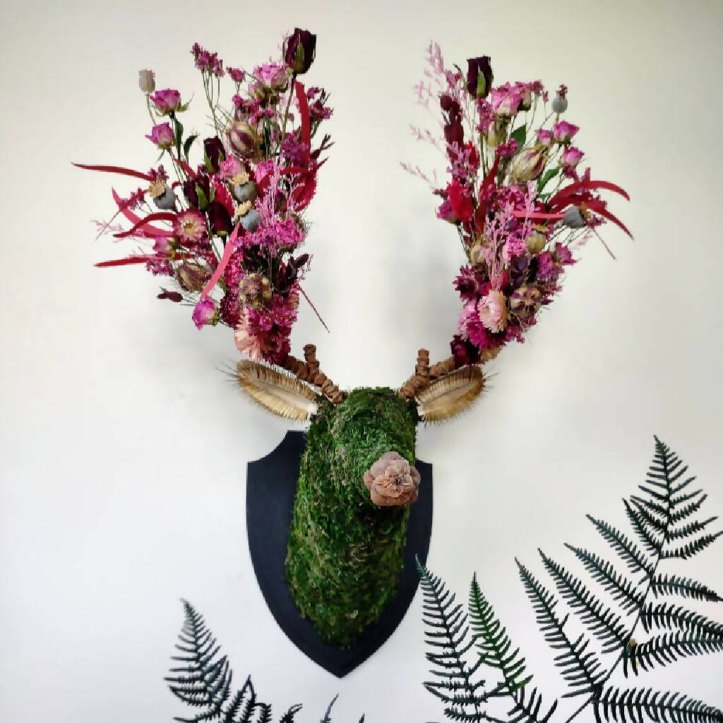 'Love' Botanical Stag Wall Mount