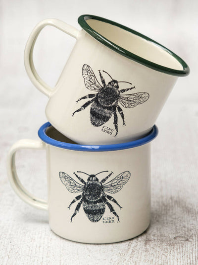 Bee Etched Enamel Mug