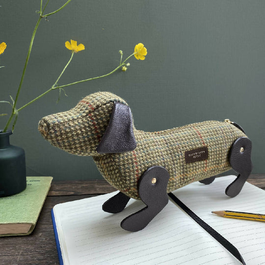 Tweed Sausage Dog Pencil Case