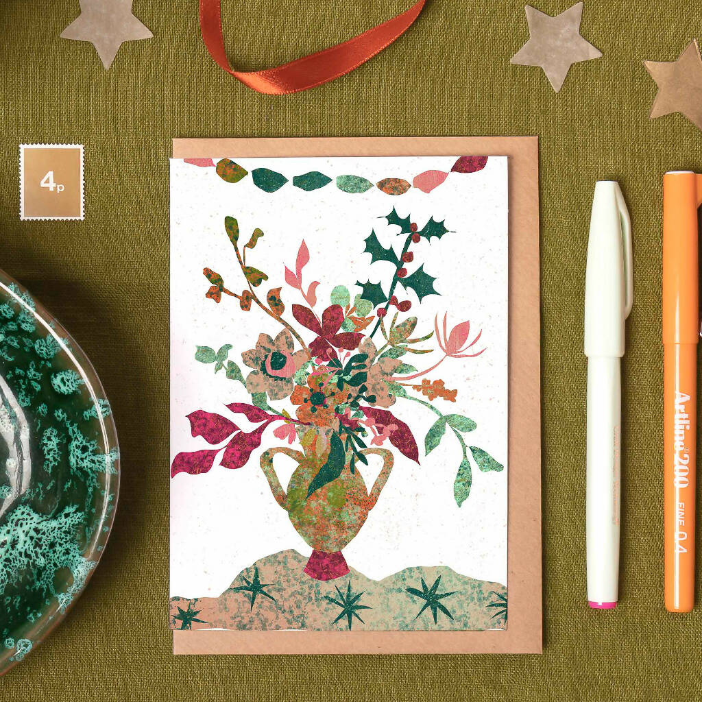 Holly Bouquet Christmas Card