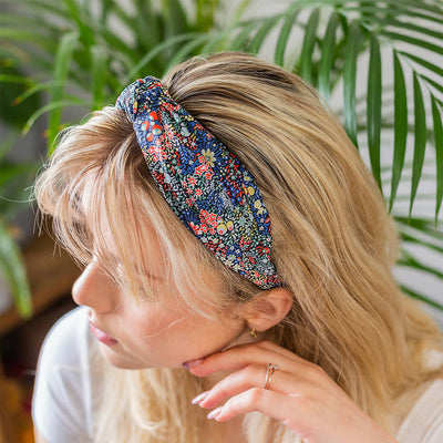 Liberty Classic Knot Headband - Navy C Print