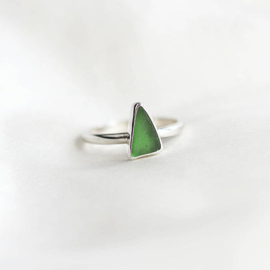 Ella Sea Glass Ring in Green