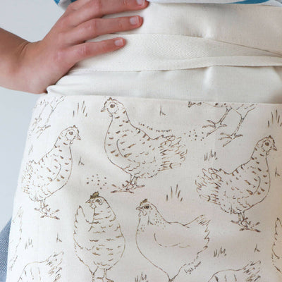 Natural Organic Half Wrap Around Pocket Hen Apron