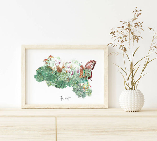 Forest Fairy Watercolour Art Print