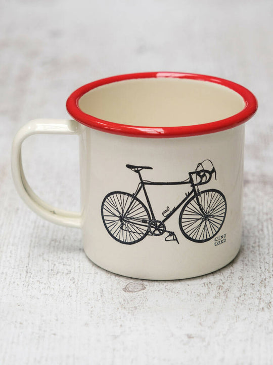 Bicycle Etched Enamel Mug
