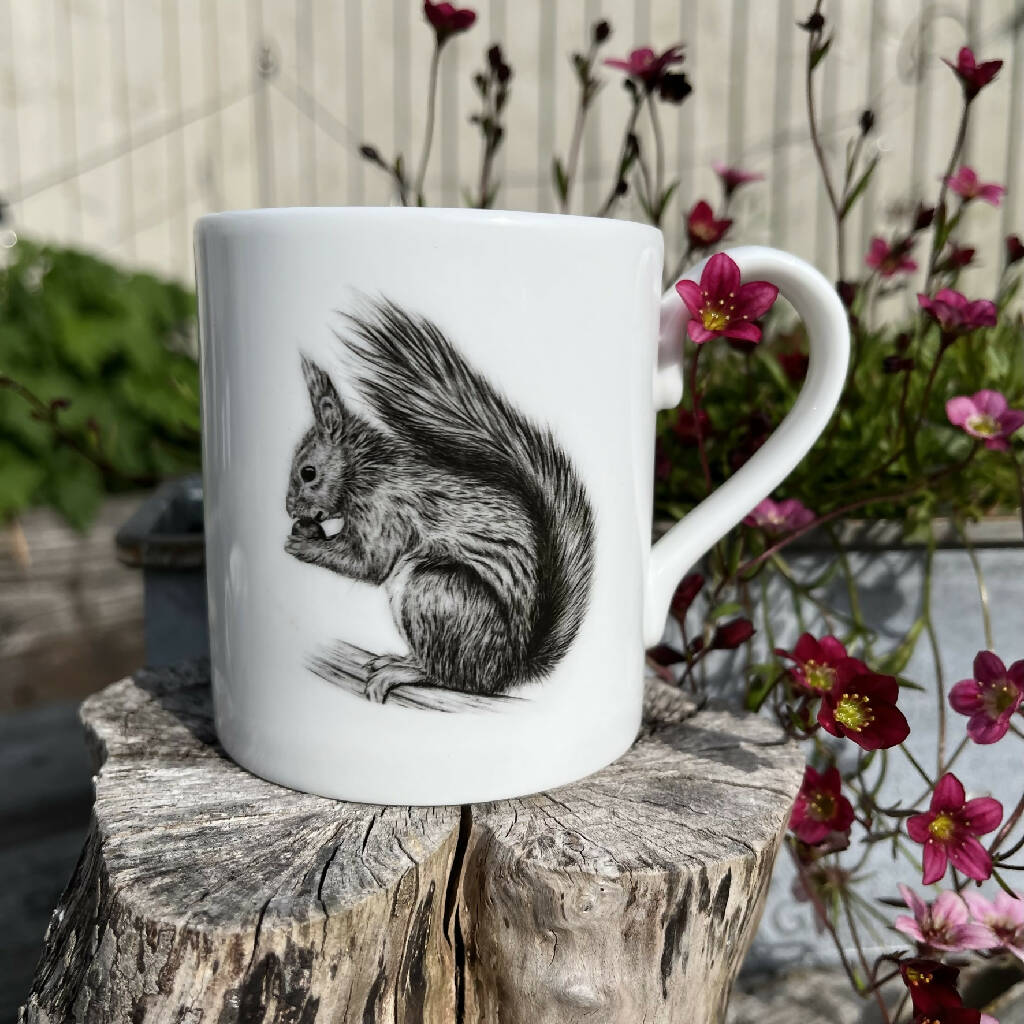 Fine Bone China Red Squirrel Mug