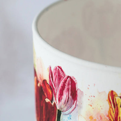 Tulips Canvas Lampshade in Cream