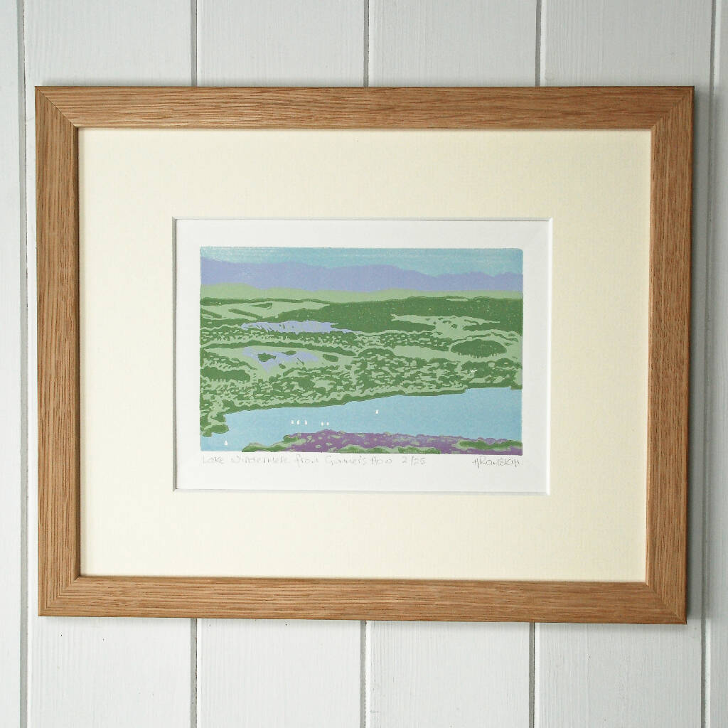 Lake Windermere from Gummer's How - Limited Edition - Original Linocut Print