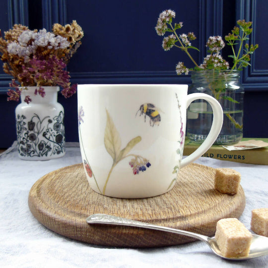 Wildflower and Bees Bone China Mug