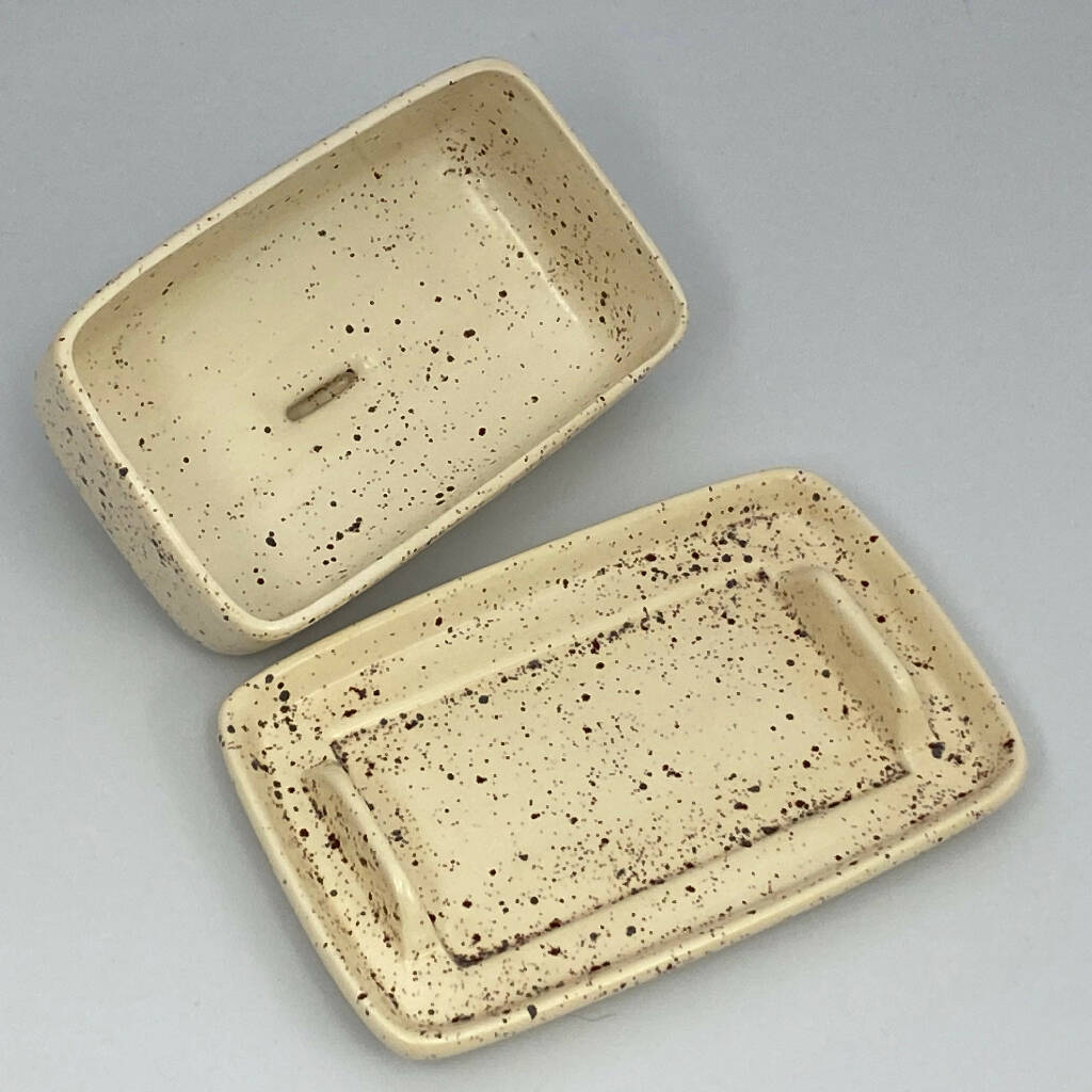 Butter Dish with Speckled Honey Glaze