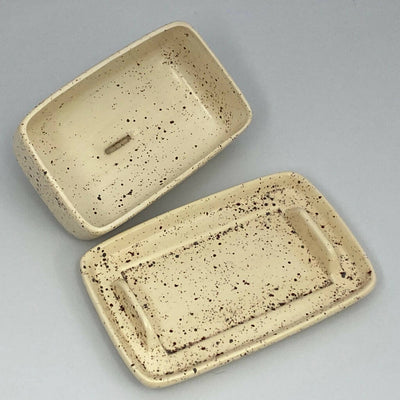 Butter Dish with Speckled Honey Glaze