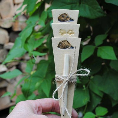Stoneware Ceramic Plant Markers and Labels Set