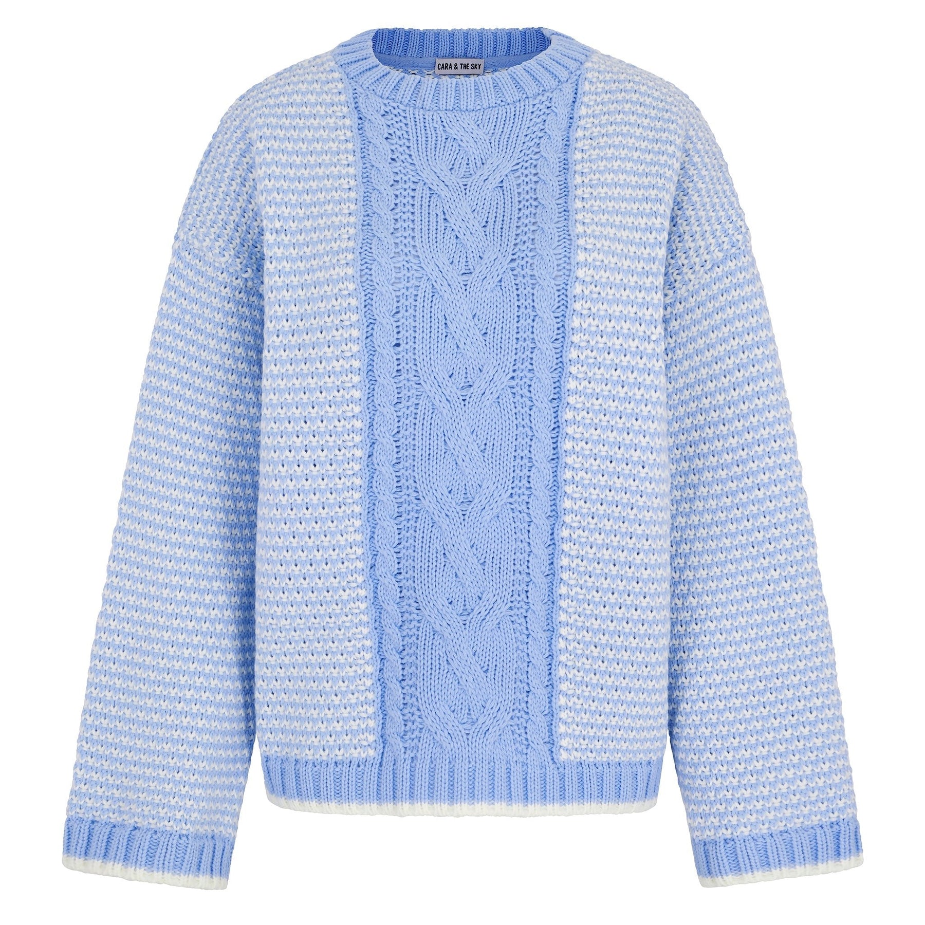 Frankie Cable Crew Neck Jumper - Blue | Country Living Marketplace