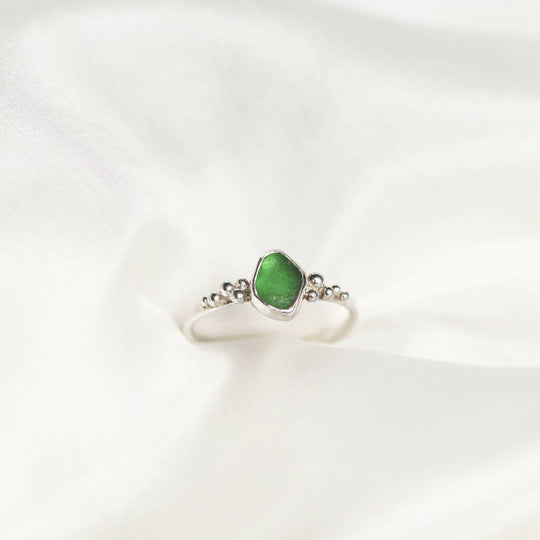 Annabel Sea Glass Ring in Green