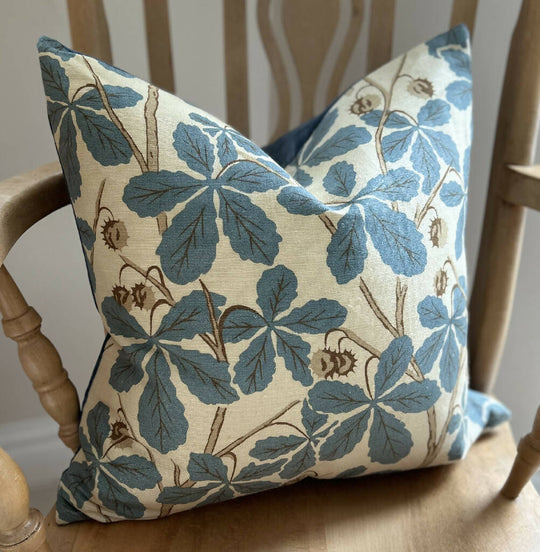 'Horse Chestnut' Velvet-Backed Cushion