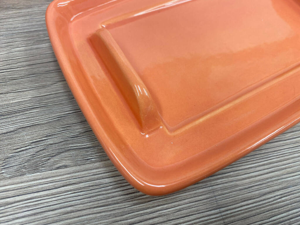 Butter Dish in Orange Glaze