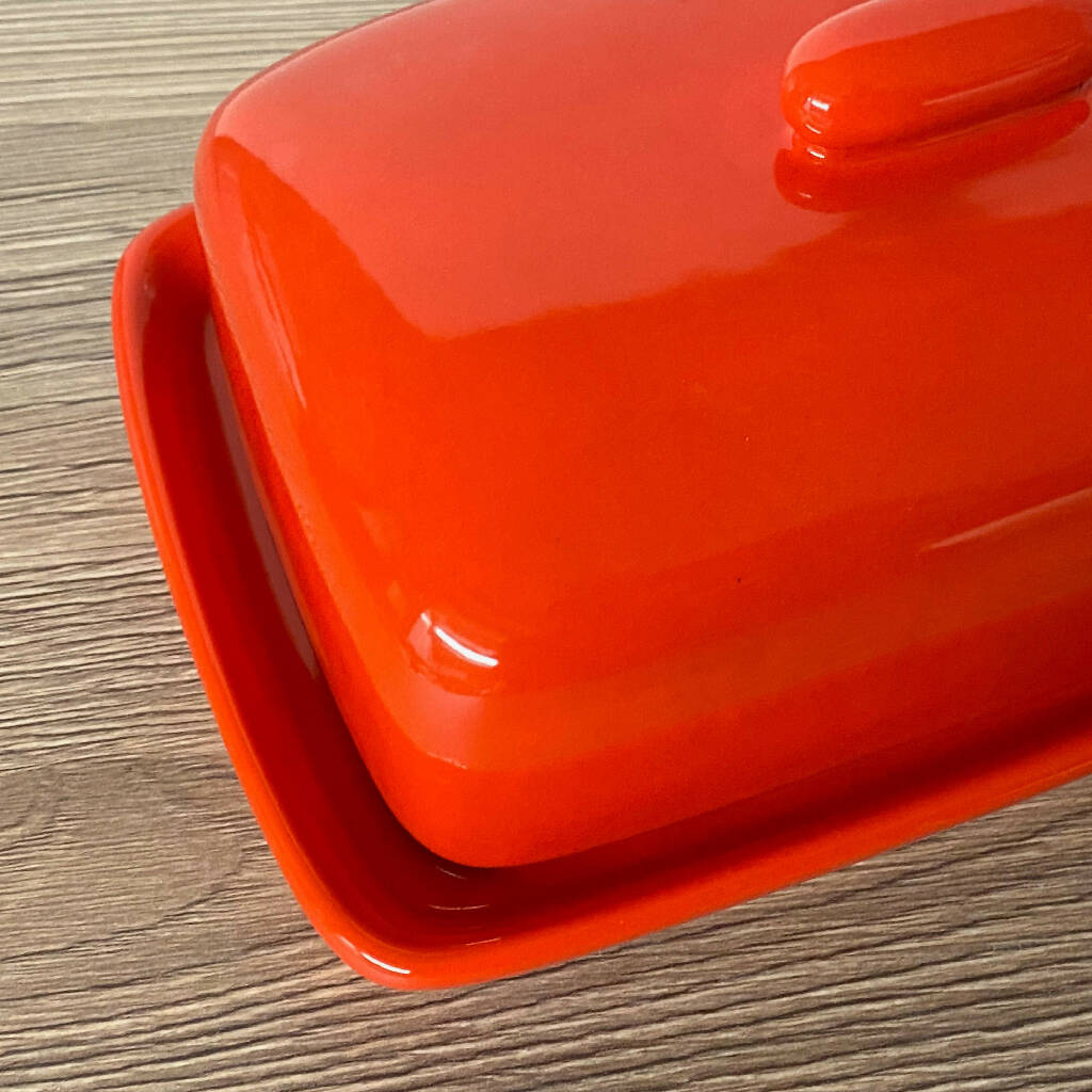 Butter Dish in Red Glaze