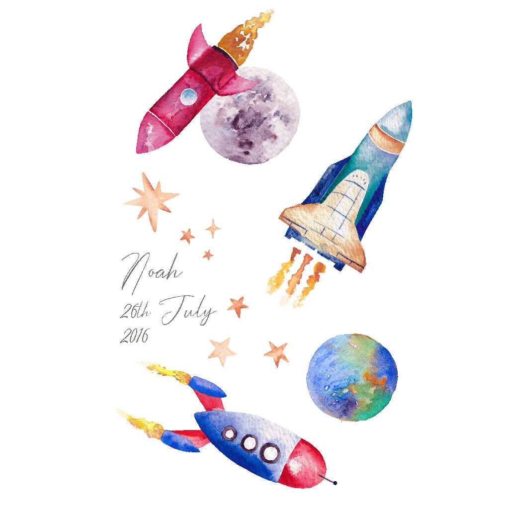 Rockets Watercolour Art Print