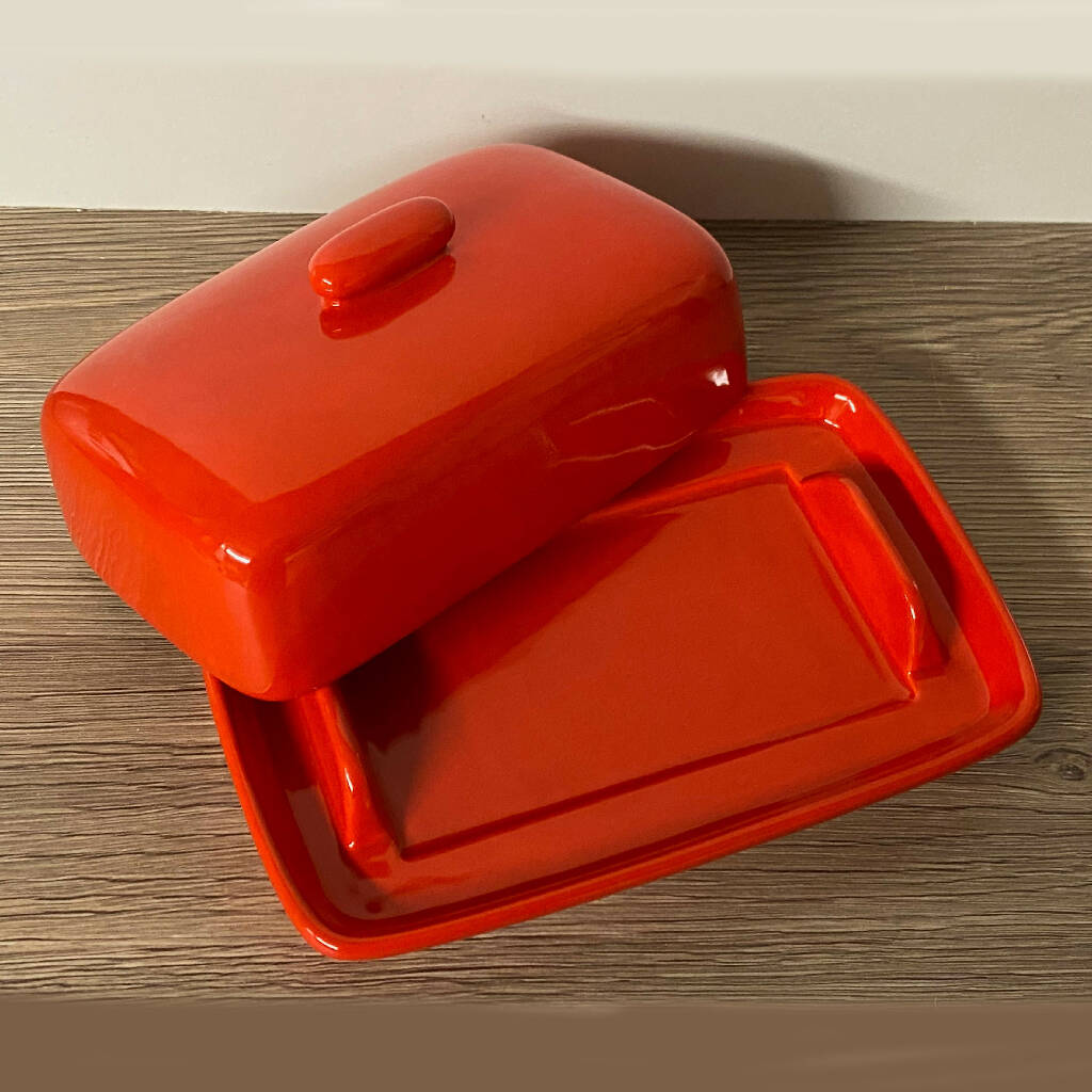 Butter Dish in Red Glaze