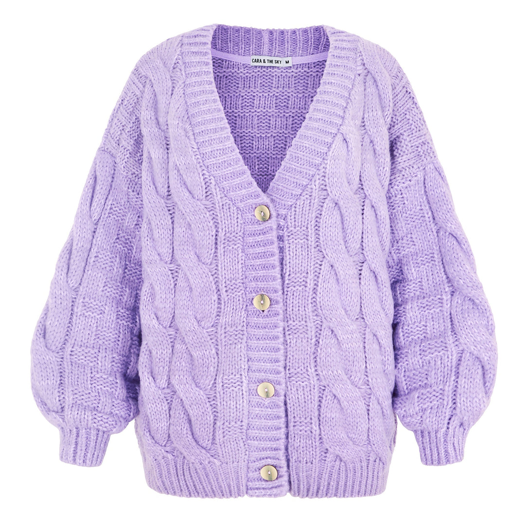 Gemma Basket Stitch Balloon Sleeve Cardigan|Country Living Marketplace
