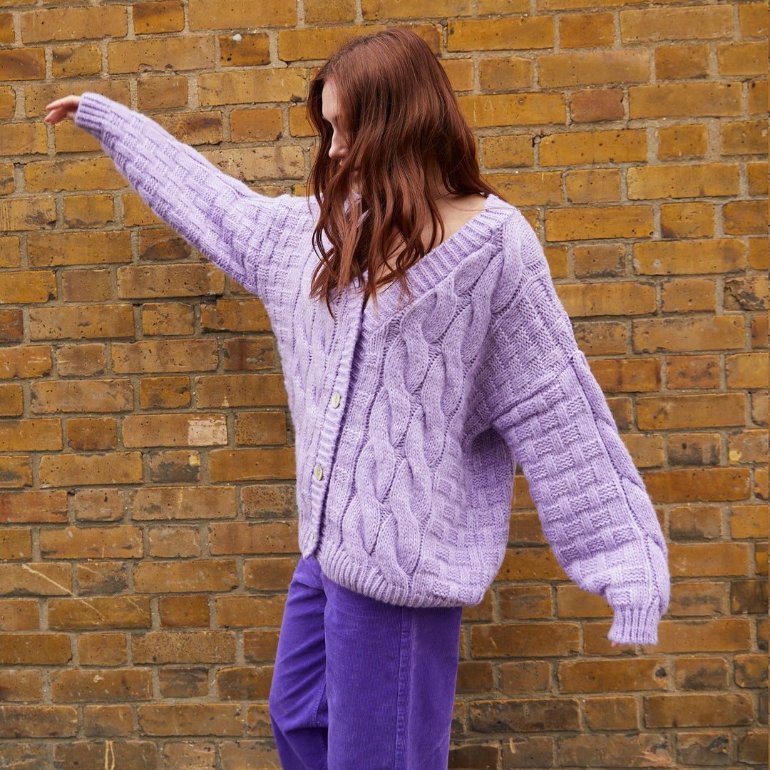 Gemma Basket Stitch Balloon Sleeve Cardigan|Country Living Marketplace