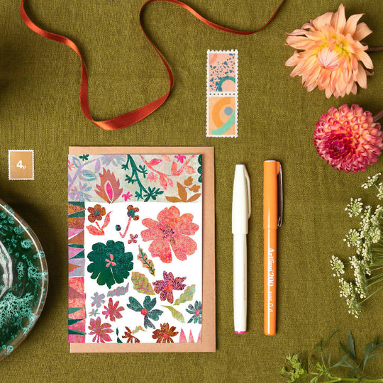 Quilts Set of 6 Cards in Pink