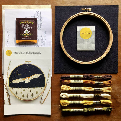 Starry Night Owl Craftpod Embroidery Kit