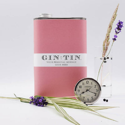 A PERSONALISED PINK TIN OF GIN