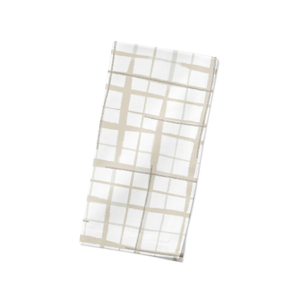 Grid Linen Napkins Set of 4