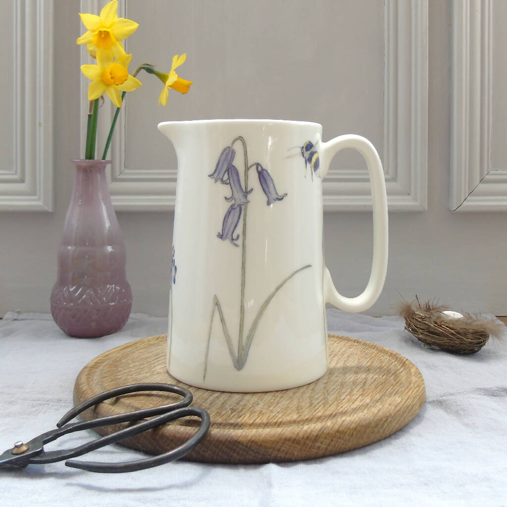 Bee and Spring Flowers Bone China One Pint Jug