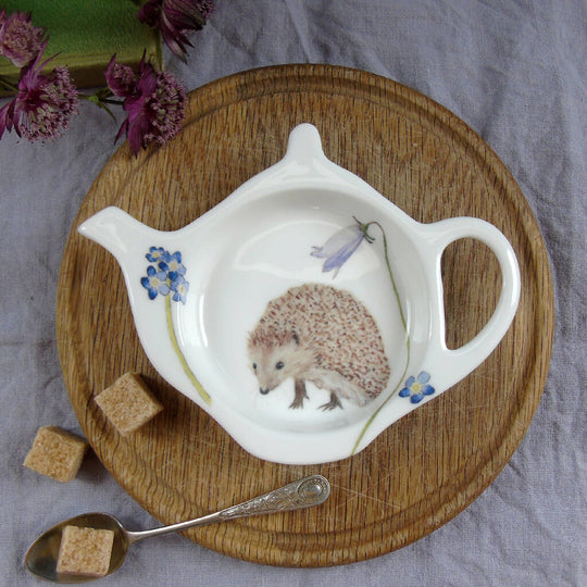 Hedgehog Bone China Teabag Tidy
