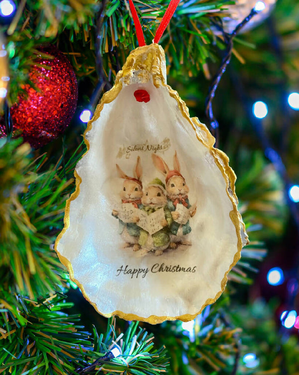The Carol Singers Christmas Oyster Ornament