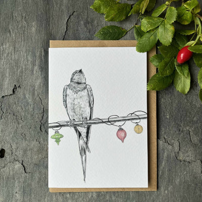 Festive Swallow Christmas Card