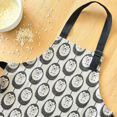 Hedgehog Organic Cotton Children's Apron in Grey