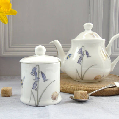 Bee and Spring Flowers Bone China Small Sugar Pot