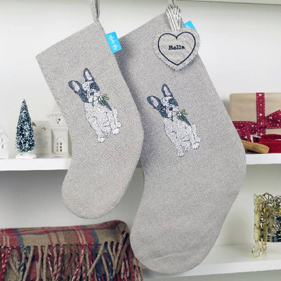 Embroidered Dog Christmas Stocking - Twelve Breeds Available