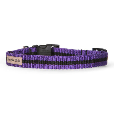 Dog Collar In Purple And Black Stripe