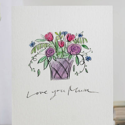 'Love You Mum' Floral Posy Mum Card
