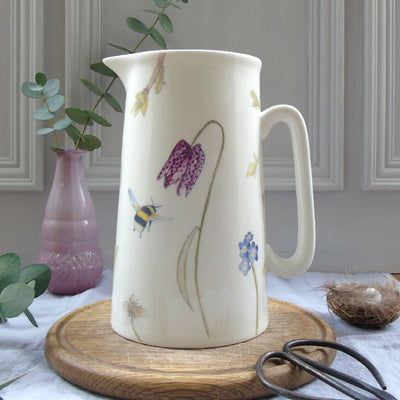 Bee and Spring Flowers Bone China Two Pint Jug