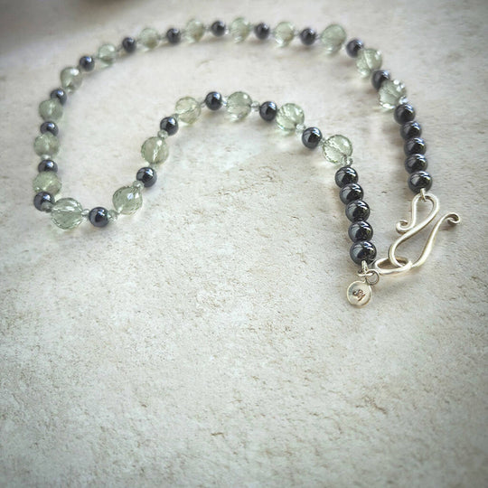 Prasiolite and Hematite Necklace