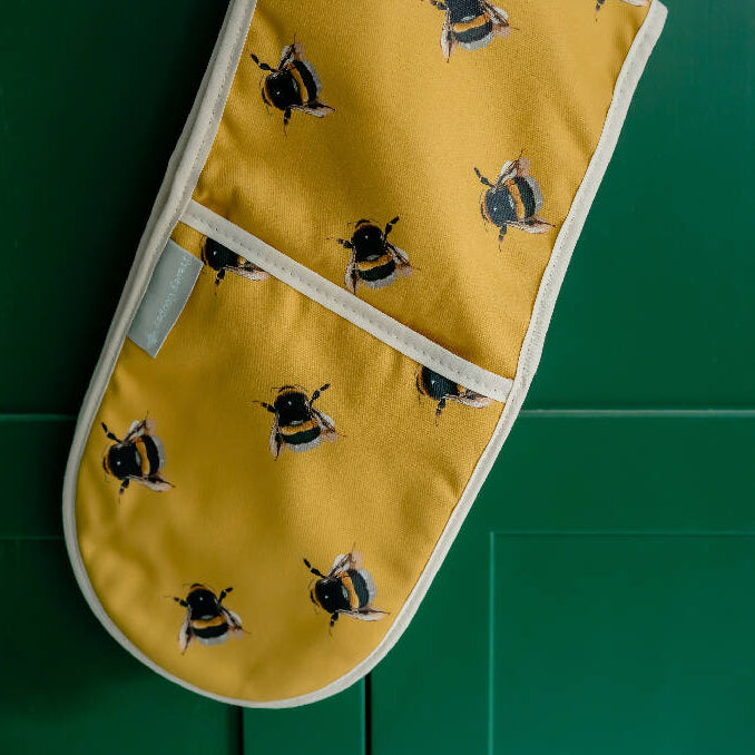 Bee Double Oven Glove in Yellow
