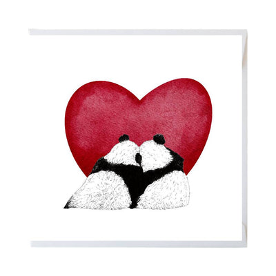 Panda Heart Love Greeting Cards