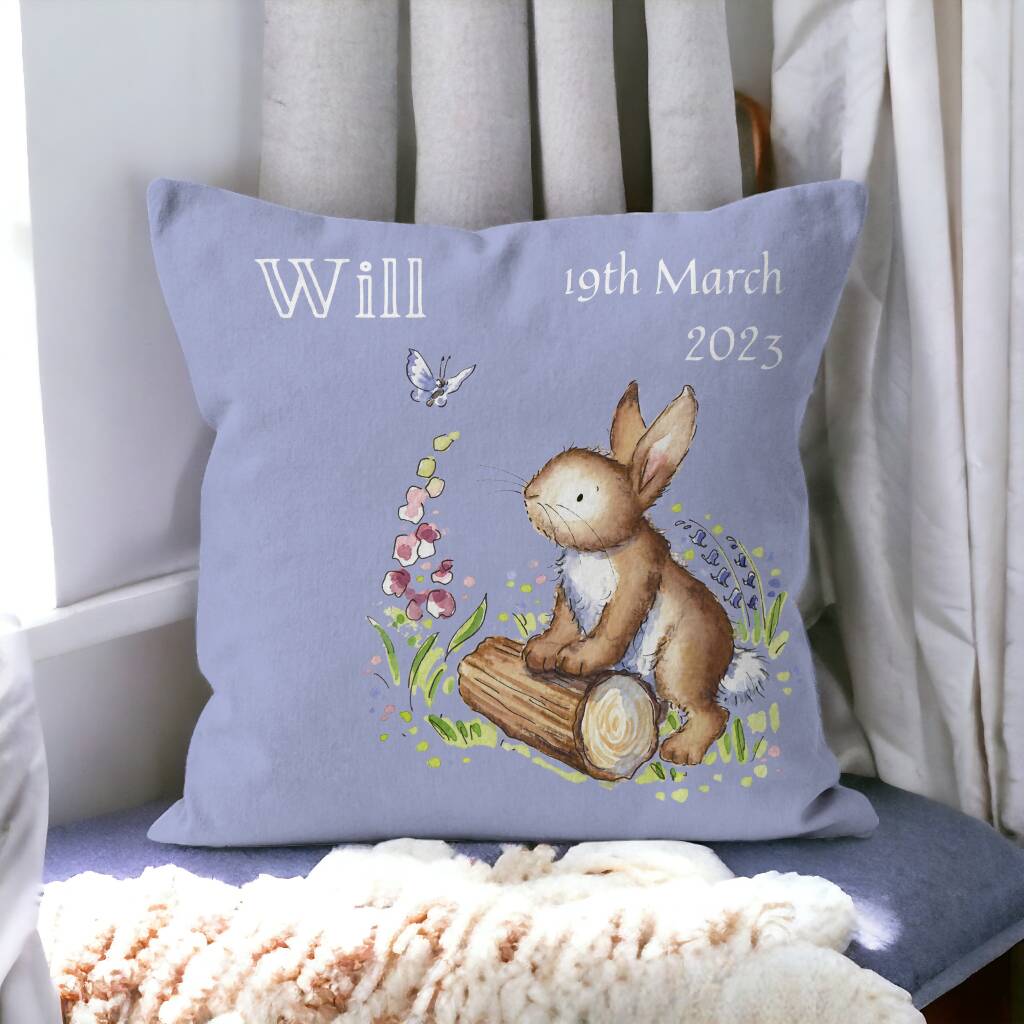 Personalised Woodland Rabbit Cushion