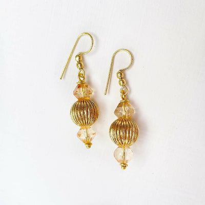 Amber Cathedral 18ct Gold Plated Earrings