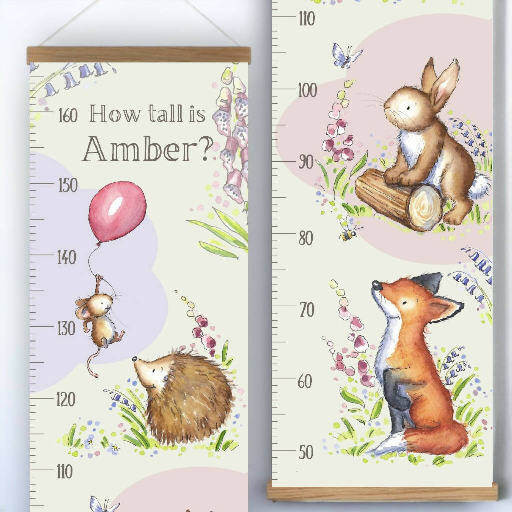 Woodland Animals Personalised Growth Chart