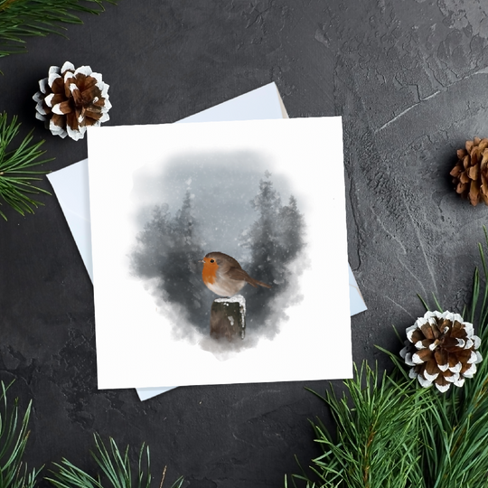 Snowy Winter Scene Greeting Cards
