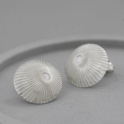 Sunburst Stud Earrings in Solid Sterling Silver